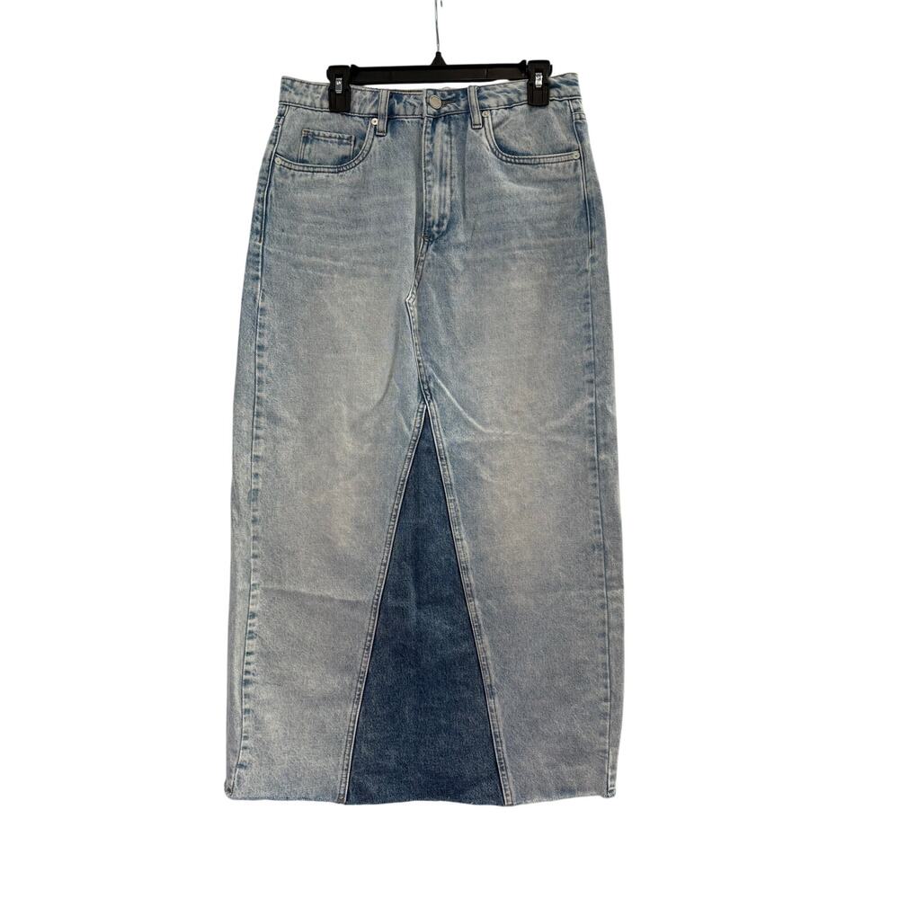 BlankNYC Two Tone Denim Jean Maxi Straight Skirt Sz 27/4